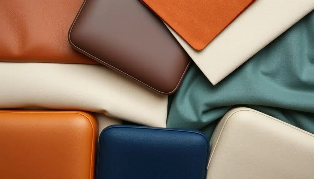 Verschillende materialen voor eetkamerstoelen waaronder leer, linnen en velours Verschillende materialen voor eetkamerstoelen waaronder leer, linnen en velours