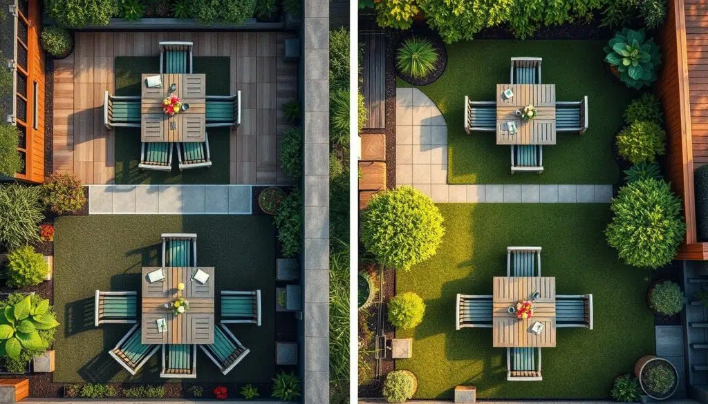 Verschillende opstellingen van tuinstoelen bij houten tafels in zowel kleine als ruime tuinen, tuinstoelen bij houten tafel ruimte-optimalisatie Verschillende opstellingen van tuinstoelen bij houten tafels in zowel kleine als ruime tuinen, tuinstoelen bij houten tafel ruimte-optimalisatie