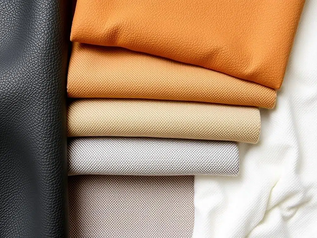 Verschillende soorten bankbekleding: stof, leer, microvezel en polyester Verschillende soorten bankbekleding: stof, leer, microvezel en polyester