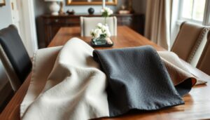 Verschillende soorten bekleding voor eetkamerstoelen waaronder velvet, bouclé en leer