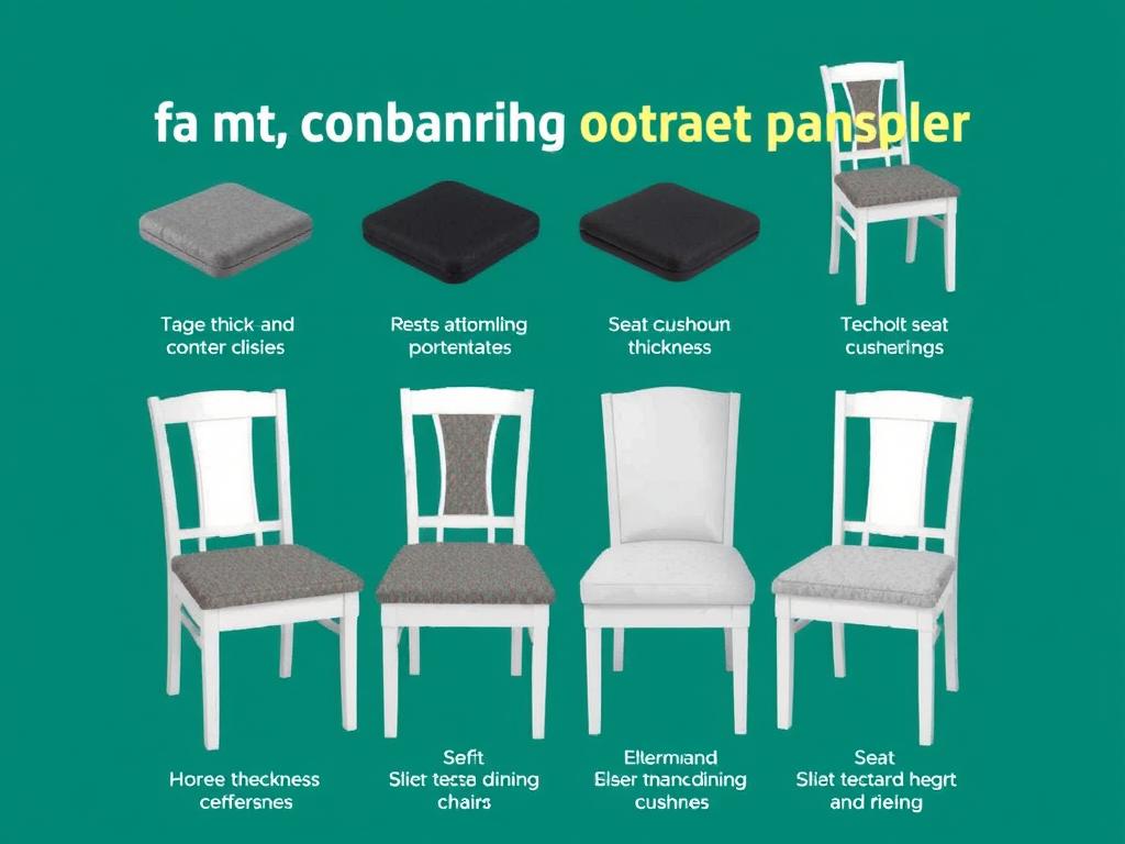 Verschillende soorten stoelkussens en zittingverhogers voor eetkamerstoelen Verschillende soorten stoelkussens en zittingverhogers voor eetkamerstoelen