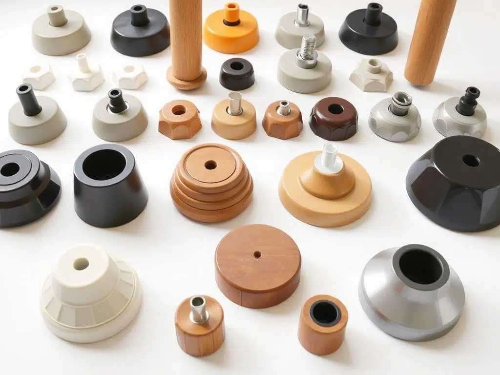 Verschillende soorten stoelpootverhogers en vloerglijders voor eetkamerstoelen Verschillende soorten stoelpootverhogers en vloerglijders voor eetkamerstoelen