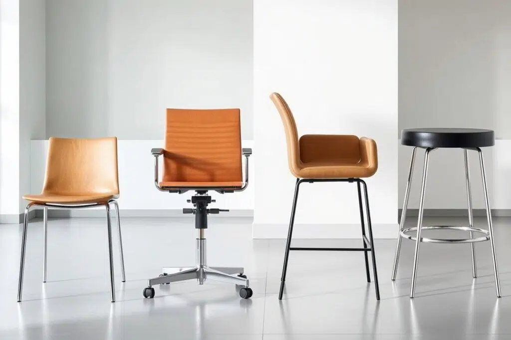 Verschillende stoelen met verschillende zithoogtes voor verschillende toepassingen Verschillende stoelen met verschillende zithoogtes voor verschillende toepassingen