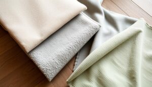 Verschillende stoffen voor eetkamerstoelen waaronder velvet, bouclé en ribstof