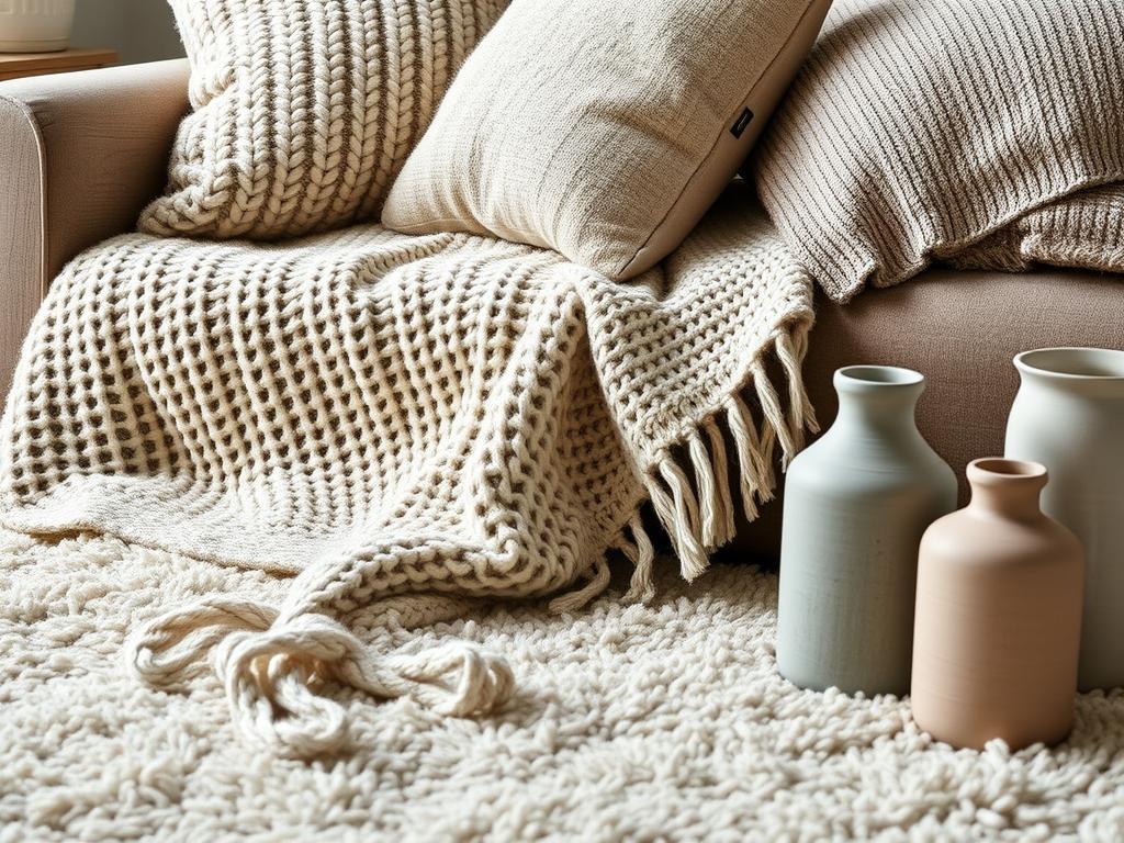 Verschillende texturen in een Scandinavisch interieur