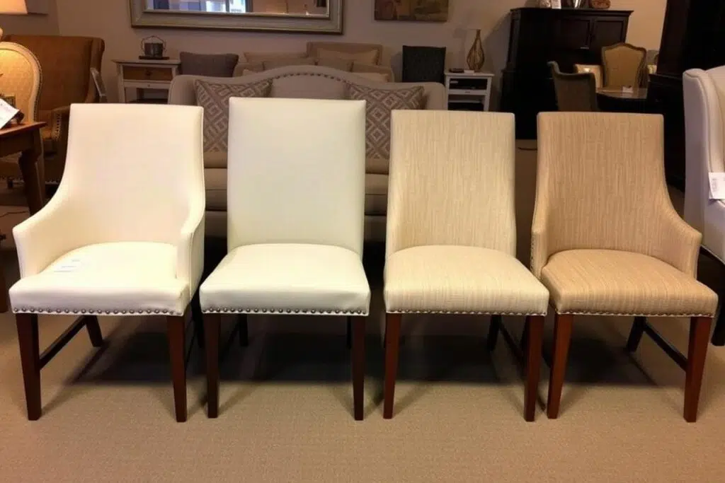 Verschillende typen eetkamerstoelen met prijsindicaties Verschillende typen eetkamerstoelen met prijsindicaties