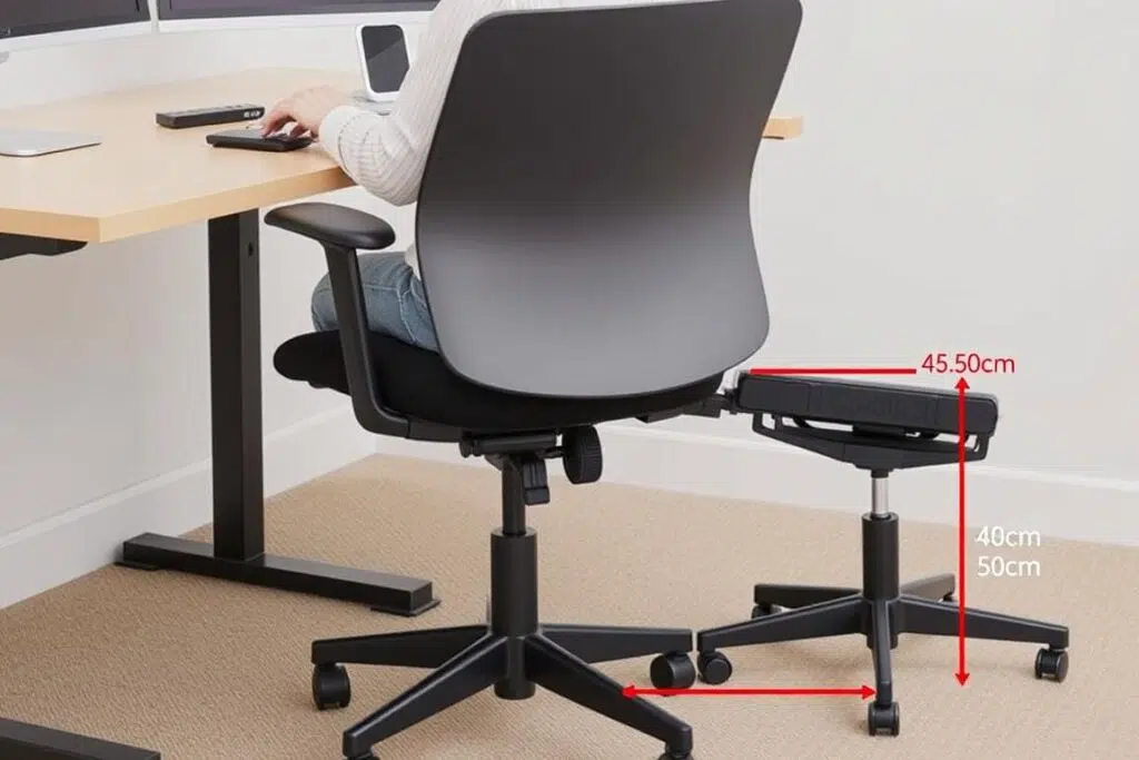 Verstelbare bureaustoel voor een bureau van 78 cm hoogte Verstelbare bureaustoel voor een bureau van 78 cm hoogte