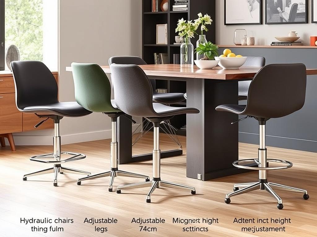Verstelbare eetkamerstoelen die perfect passen bij een tafel van 74 cm Verstelbare eetkamerstoelen die perfect passen bij een tafel van 74 cm