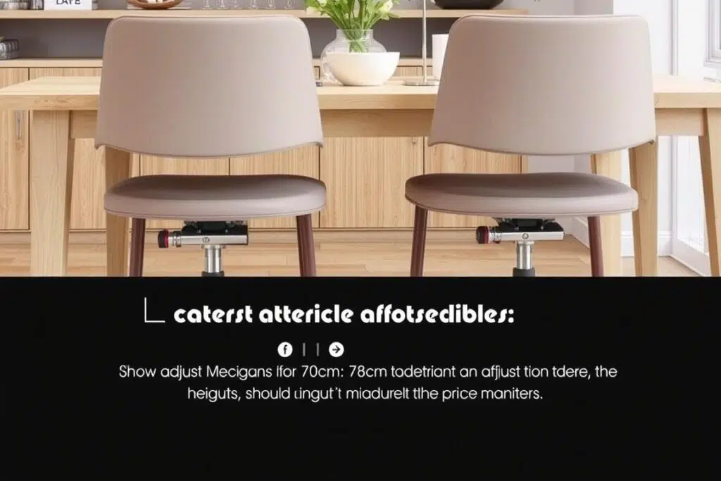 Verstelbare stoelen voor aanpassing aan een eettafel van 78 cm Verstelbare stoelen voor aanpassing aan een eettafel van 78 cm