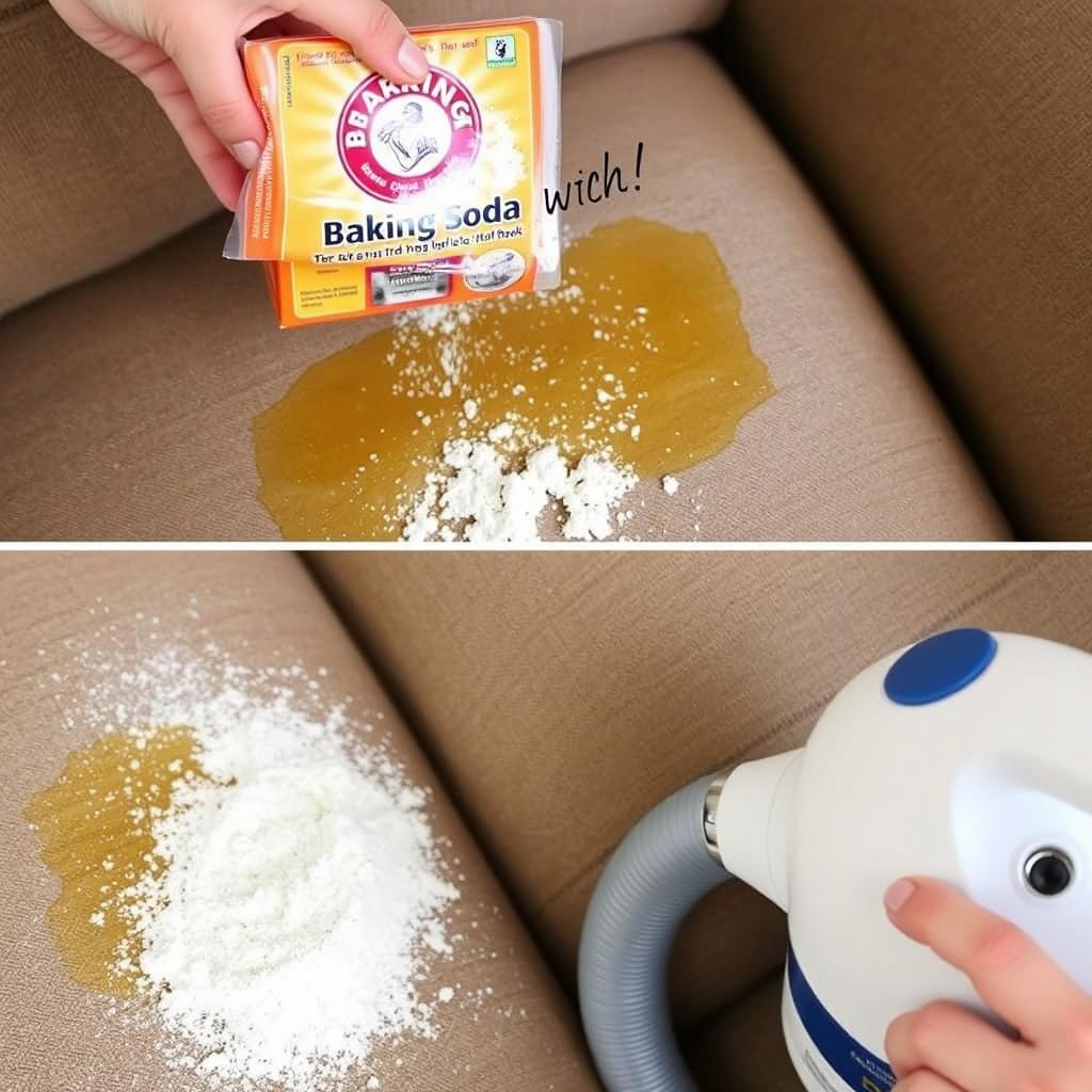 Vetvlekken uit bank verwijderen met baking soda Vetvlekken uit bank verwijderen