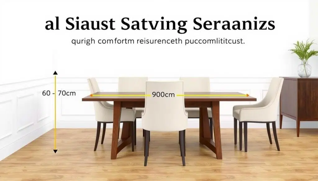 Visuele weergave van de ideale afstand tussen eetkamerstoelen voor optimaal comfort Visuele weergave van de ideale afstand tussen eetkamerstoelen voor optimaal comfort
