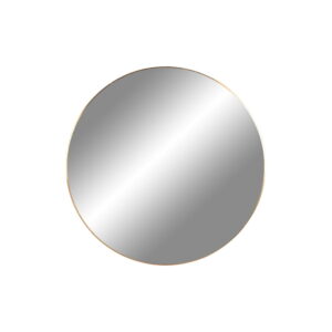 De Jersey-spiegel heeft een frame in messinglook en meet Ø40 cm, hier afgebeeld op een effen witte achtergrond.