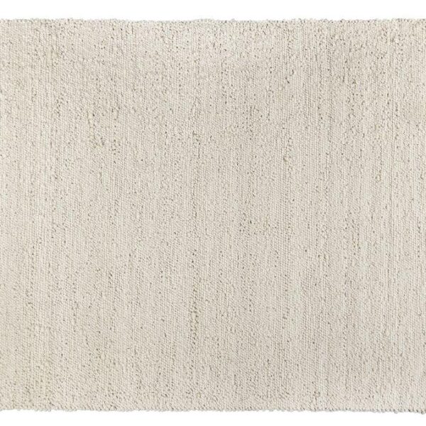 Bonita Ivory 111 200x300 is een rechthoekig, gebroken wit vloerkleed met een geweven structuurpatroon en subtiel onregelmatige randen, op een witte ondergrond.
