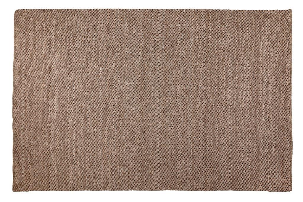 Donna Chocolat 650 200x300 is een rechthoekig bruin geweven tapijt met een eenvoudig, gestructureerd oppervlak zonder zichtbare patronen, getoond op een witte achtergrond.