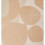 Het vloerkleed Bolsena Pink 170x230 heeft een abstract ontwerp van overlappende, ronde vormen in zachte beige en lichtbruine tinten voor een zachte, organische uitstraling.