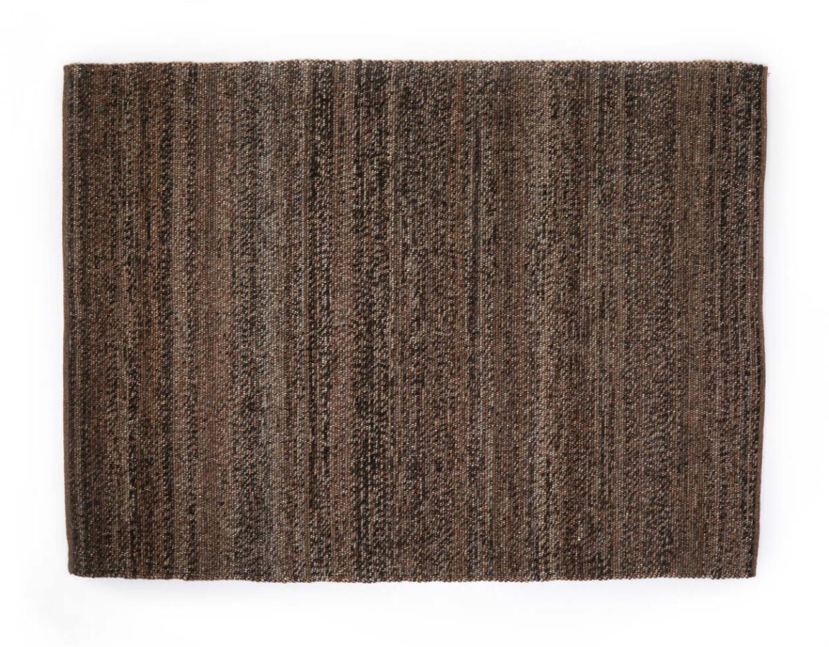 Het Bressano Brown 623 200x300 is een rechthoekig vloerkleed met een structuurpatroon in verschillende bruin- en bruintinten op een witte ondergrond.