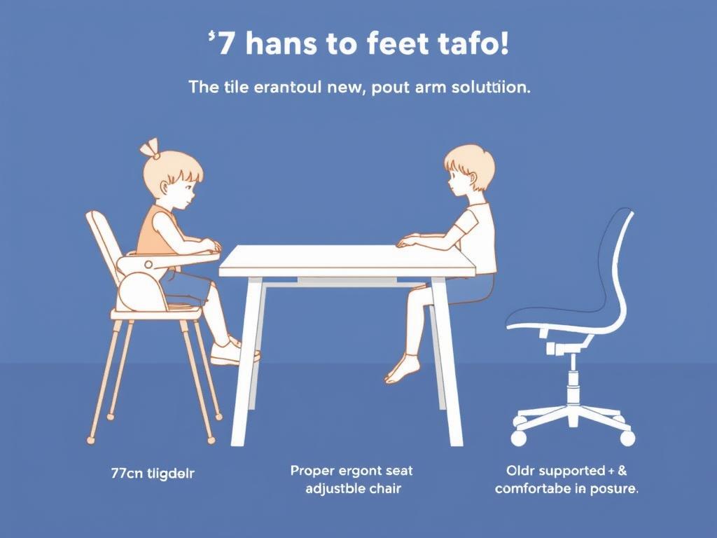 Aanpassingen voor kinderen aan een tafel van 77 cm hoogte Aanpassingen voor kinderen aan een tafel van 77 cm hoogte