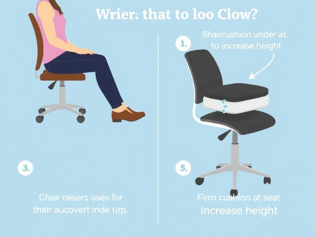 Aanpassingen voor te lage stoelen zoals stoelverhogers Aanpassingen voor te lage stoelen zoals stoelverhogers