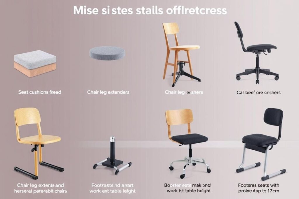 Aanpassingsmogelijkheden voor bestaande stoelen bij een tafel van 77 cm Aanpassingsmogelijkheden voor bestaande stoelen bij een tafel van 77 cm