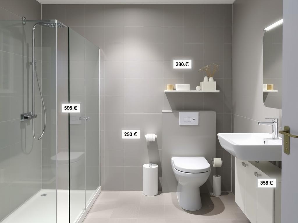 Badkamer inrichting met prijskaartjes voor kosten inrichting huis Badkamer inrichting met prijskaartjes voor kosten inrichting huis
