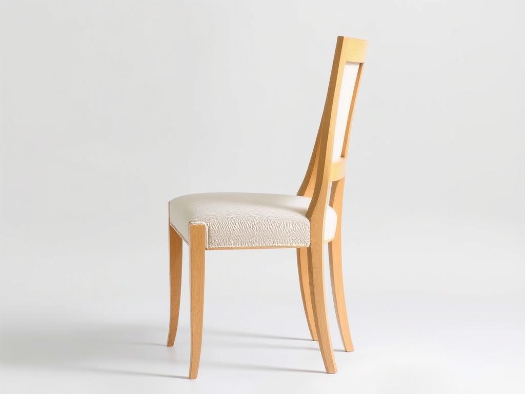 Biedermeier klassieke eetkamerstoel met strakke lijnen en licht hout Biedermeier klassieke eetkamerstoel met strakke lijnen en licht hout