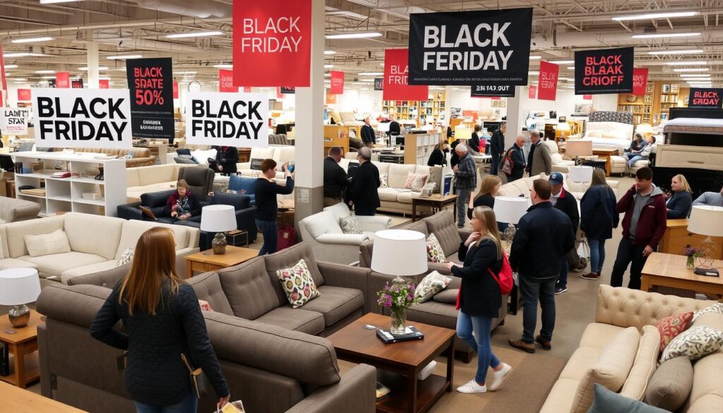 Black Friday meubel uitverkoop met grote kortingen, een populair moment wanneer meubels het goedkoopst zijn Black Friday meubel uitverkoop met grote kortingen, een populair moment wanneer meubels het goedkoopst zijn