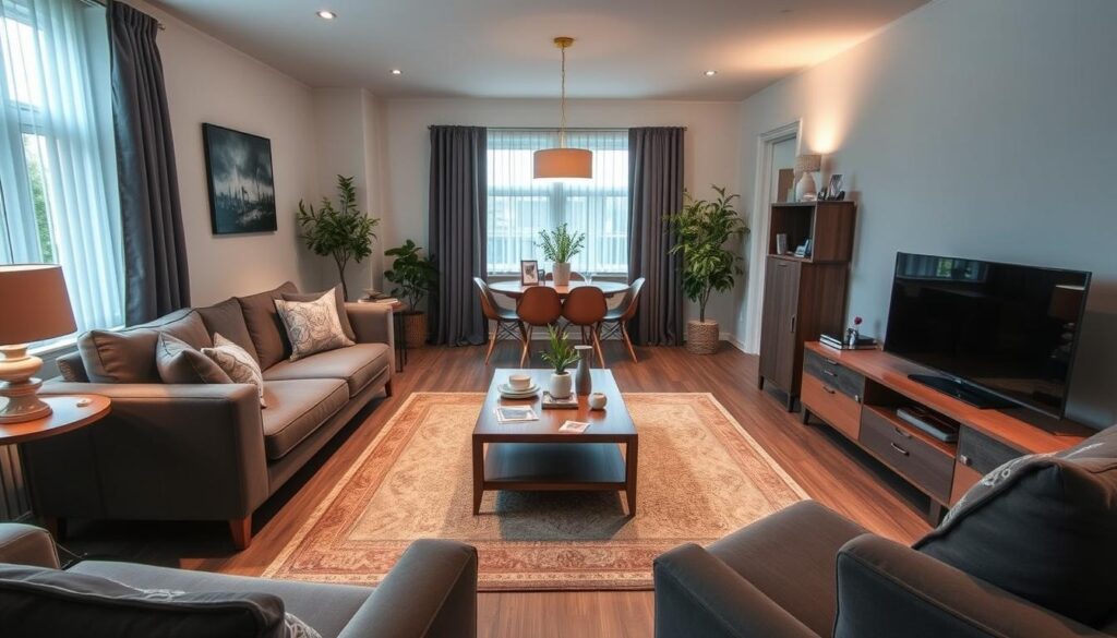 Compleet ingerichte woonkamer met prijsindicaties voor kosten inrichten huis Compleet ingerichte woonkamer met prijsindicaties voor kosten inrichten huis