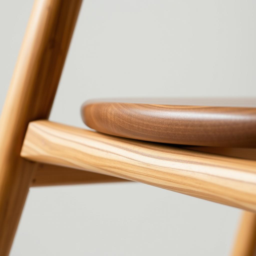 Detail van een houten frame van een eetkamerstoel