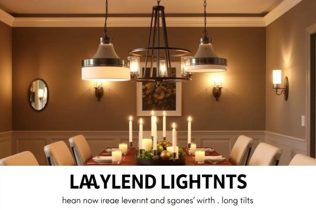 Eetkamer met gelaagde verlichting voor verschillende sferen