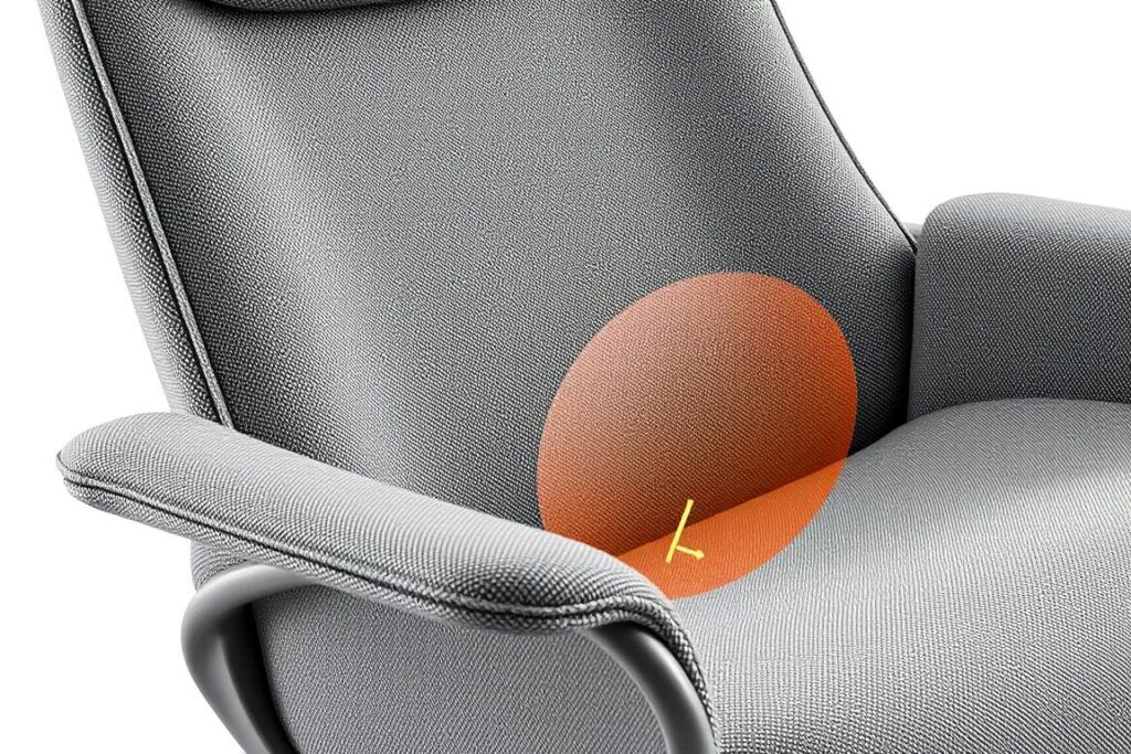 Ergonomisch ontworpen loungestoel met lumbale ondersteuning Ergonomisch ontworpen loungestoel met lumbale ondersteuning