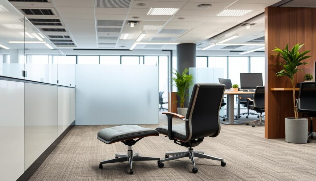 Ergonomische loungestoel in een modern kantoor Ergonomische loungestoel in een modern kantoor