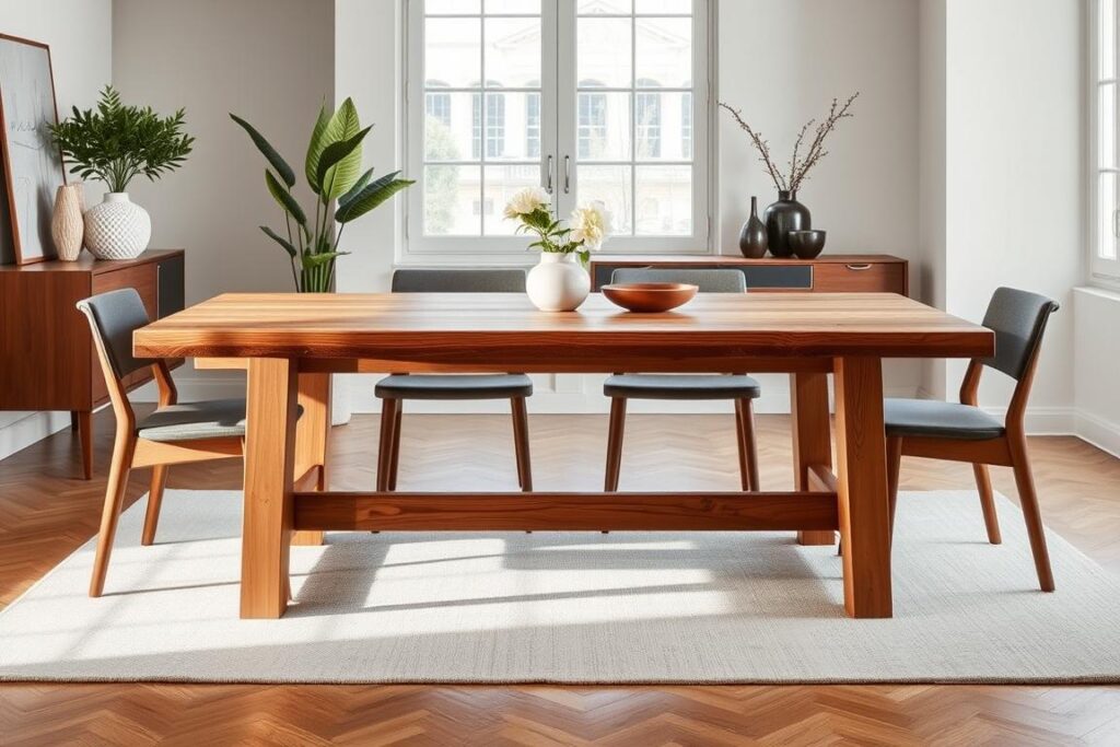 Ethnicraft houten eettafel, voorbeeld van een goed merk meubels Ethnicraft houten eettafel, voorbeeld van een goed merk meubels
