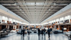 Grote moderne meubelshowroom met de grootste meubelzaak van Nederland