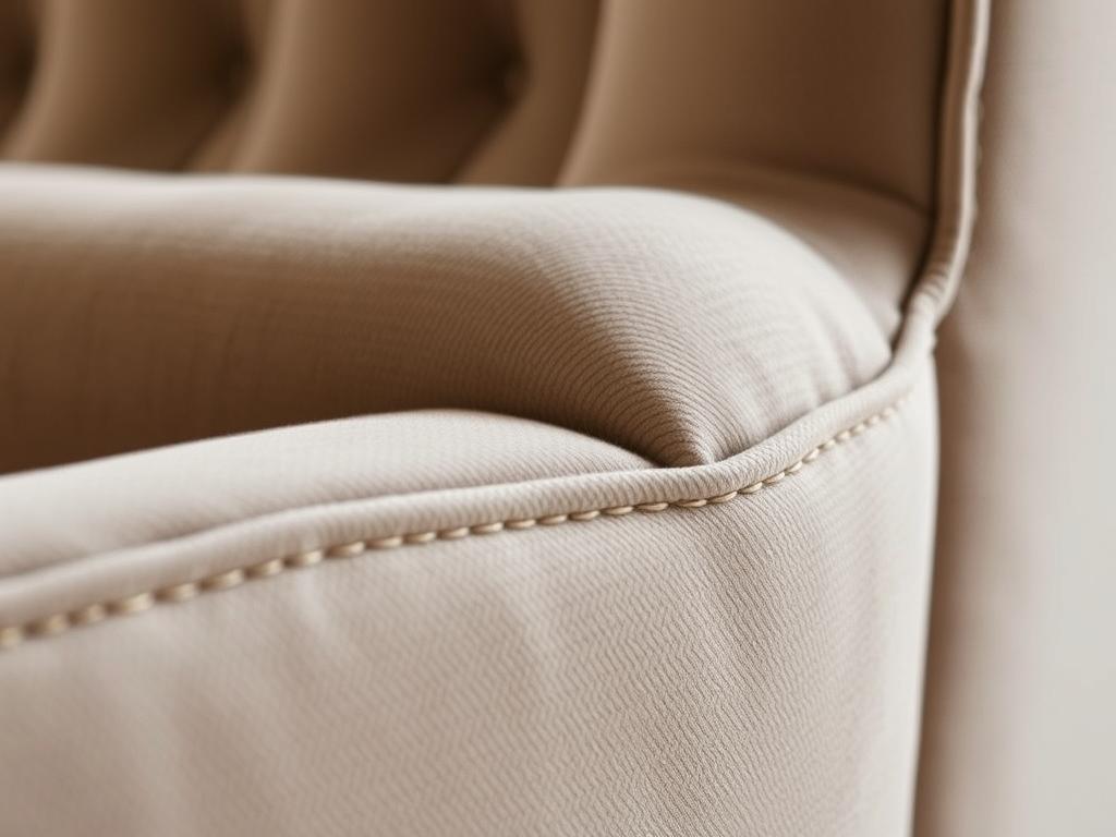 Hoogwaardige stoffering op een luxe bank, voorbeeld van beste kwaliteit meubels Hoogwaardige stoffering op een luxe bank, voorbeeld van beste kwaliteit meubels
