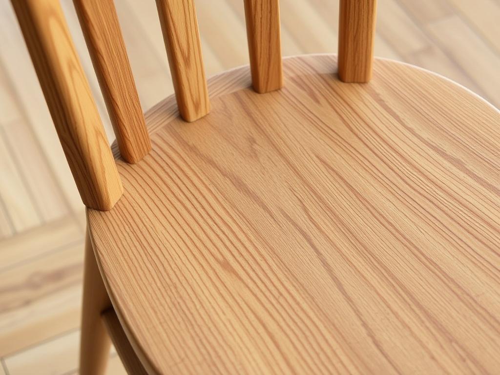 Houten eetkamerstoel met natuurlijke olie-afwerking die de houtnerf accentueert