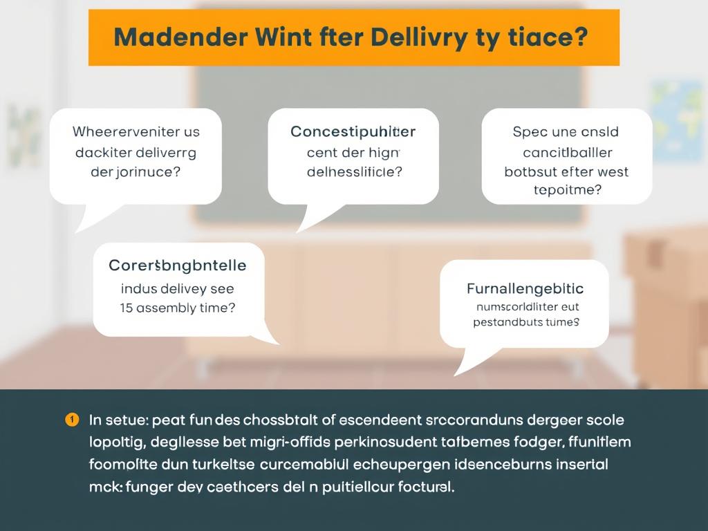 Infographic met veelgestelde vragen over gemiddelde levertijd meubels Infographic met veelgestelde vragen over gemiddelde levertijd meubels
