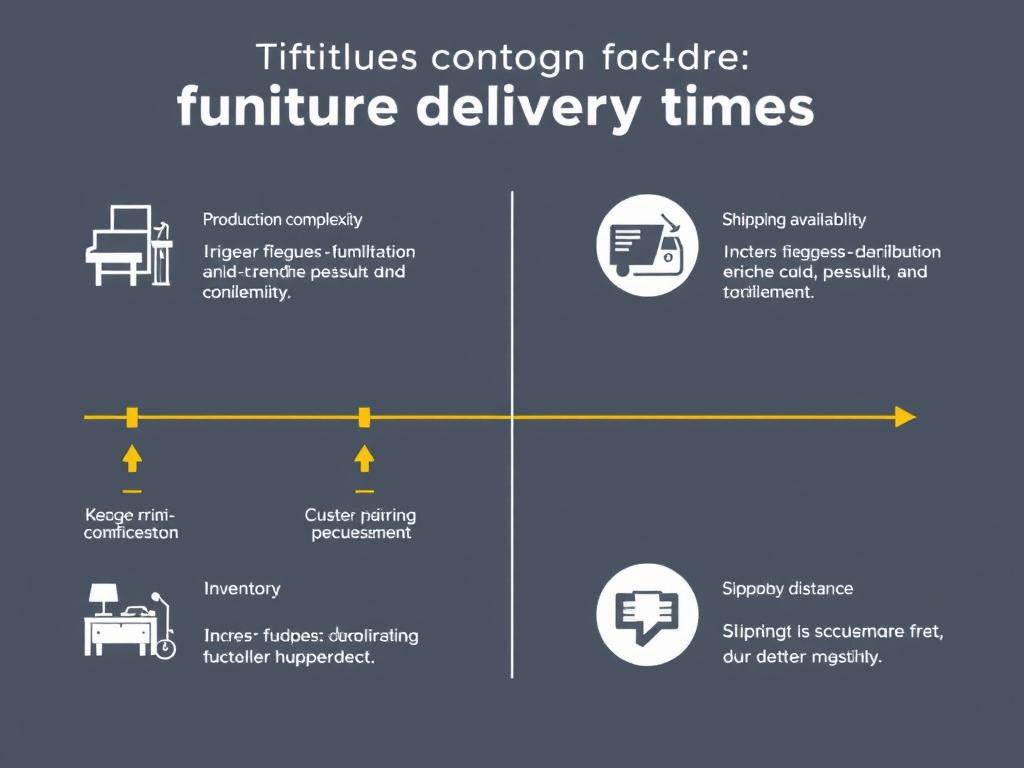 Infographic over factoren die de gemiddelde levertijd meubels beïnvloeden Infographic over factoren die de gemiddelde levertijd meubels beïnvloeden