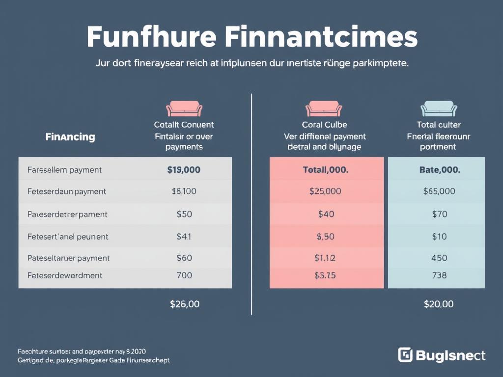 Infographic over financieringsopties voor meubels met gemiddelde kosten meubels vergelijking Infographic over financieringsopties voor meubels met gemiddelde kosten meubels vergelijking
