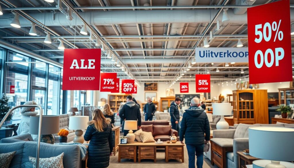 Januari uitverkoop met grote kortingen op meubels na de feestdagen