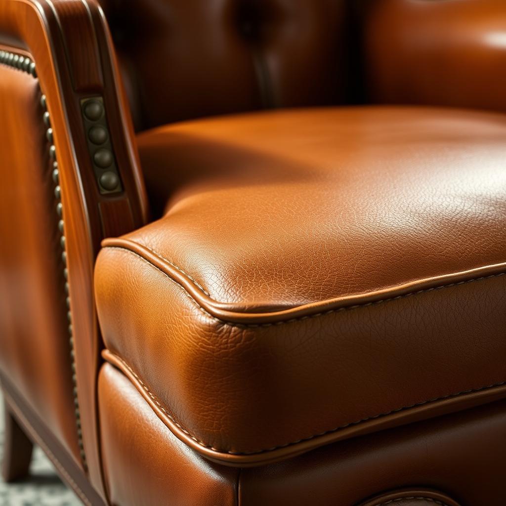 Klassieke fauteuil met leren bekleding Klassieke fauteuil met leren bekleding