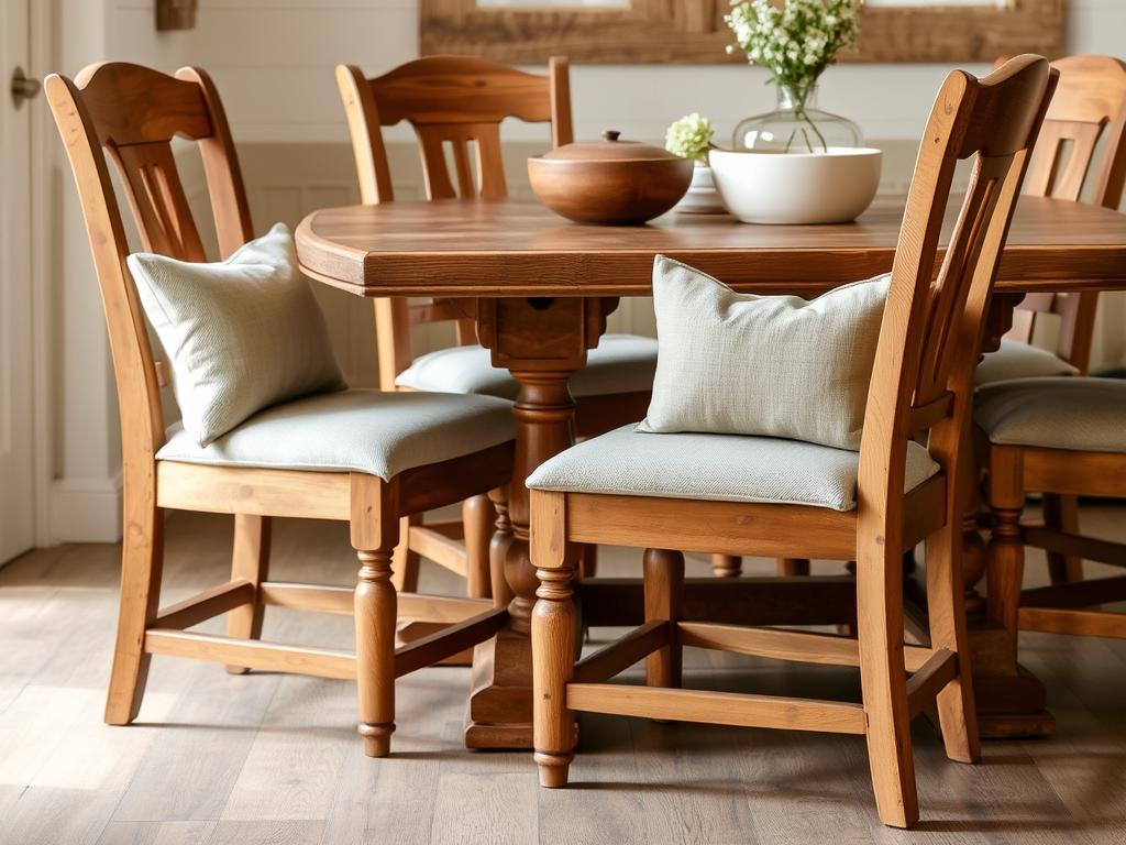 Landelijke comfortabele eetkamerstoelen met warme uitstraling