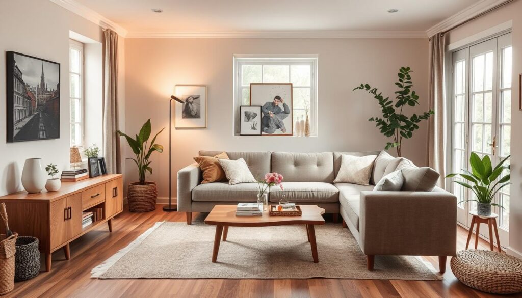 Loungestoel als focuspunt in een gezellige woonkamer Loungestoel als focuspunt in een gezellige woonkamer