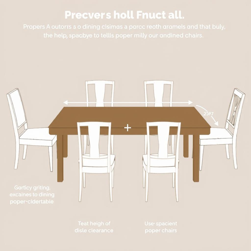 Maatvoering van houten eetkamerstoelen in relatie tot eettafel