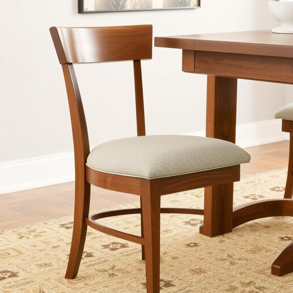 Middensegment eetkamerstoelen hout met stof