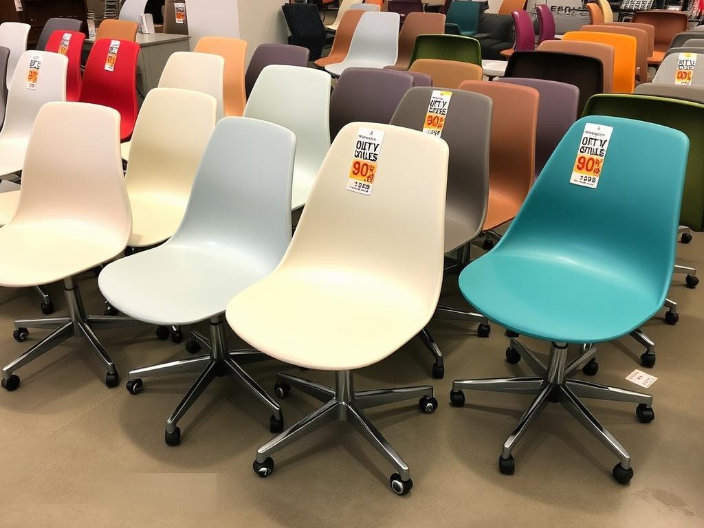 Moderne eetkamerstoelen op wieltjes in verschillende kleuren Moderne eetkamerstoelen op wieltjes in verschillende kleuren