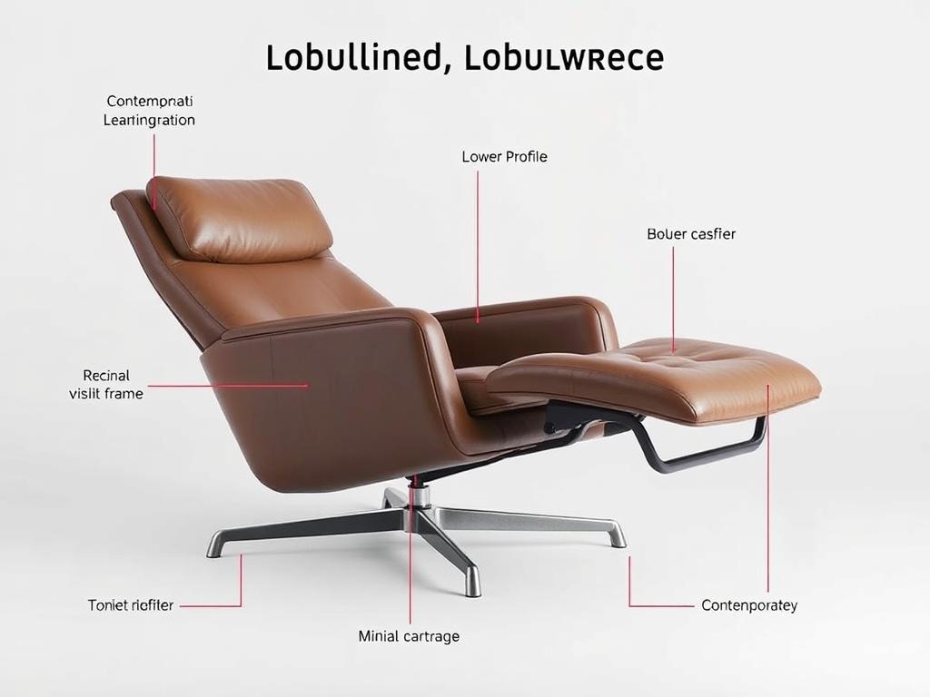 Moderne loungestoel met kenmerkende eigenschappen Moderne loungestoel met kenmerkende eigenschappen