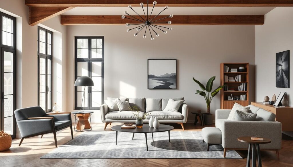 Moderne woonkamer ingericht met meubels van verschillende beste meubelzaken Moderne woonkamer ingericht met meubels van verschillende beste meubelzaken