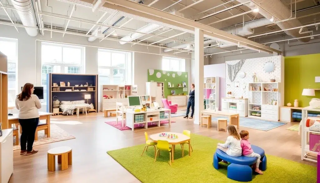 Nieuwe Sfeer showroom met verschillende kinderkamer displays Nieuwe Sfeer showroom met verschillende kinderkamer displays