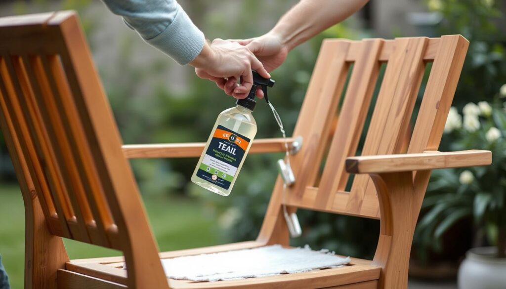 Onderhoud van een teakhouten tuinstoel die buiten blijft staan Onderhoud van een teakhouten tuinstoel die buiten blijft staan