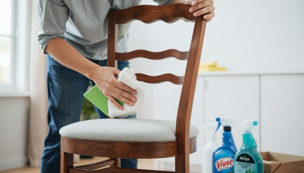 Onderhoud van houten eetkamerstoelen met stoffen zitting Onderhoud van houten eetkamerstoelen met stoffen zitting